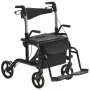 VEVOR 2 in 1 Rollator Walker & Transport Chair for Seniors, Folding Rolling Walker Wheelchair Combo & Footrests, Lightweight Aluminum Mobility Walker with Adjustable Handle, All Terrain Wheels, 136 kg