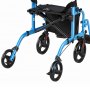 VEVOR 2-in-1 Rollator Walker & Transport Chair for Seniors, Foldable Rolling Walker Wheelchair, Lightweight Aluminum Mobility Walking Aid with Solid PVC Wheels, Cup & Cane Holder - Supports 136kg
