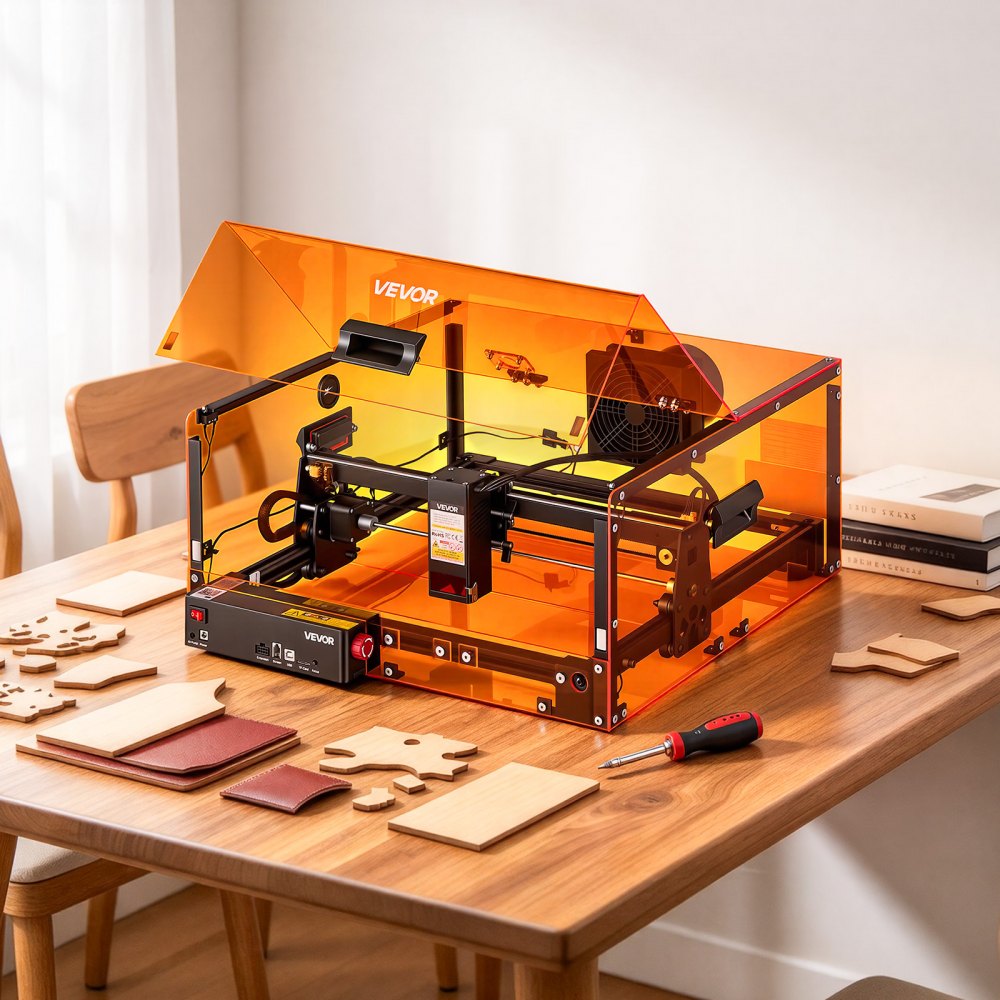 VEVOR Laser Engraver Machine 20W Fully Enclosed Laser Cutter Safety Class 1, for Pine Wood Black Acrylic, 305 x 305 mm Work Area, 36000 mm/min, 0.08 x 0.1 mm Fine Engraving Spot, USB WiFi Connection