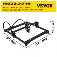 VEVOR Desktop Laser Engraver 16,1"x15,7" Stort gravyrområde 5,5W Laser Power