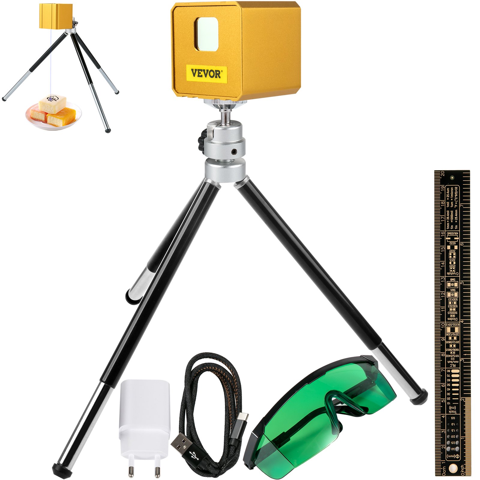 VEVOR Compact Laser Engraver Mini Desktop Portable Laser Engraving Machine Gold