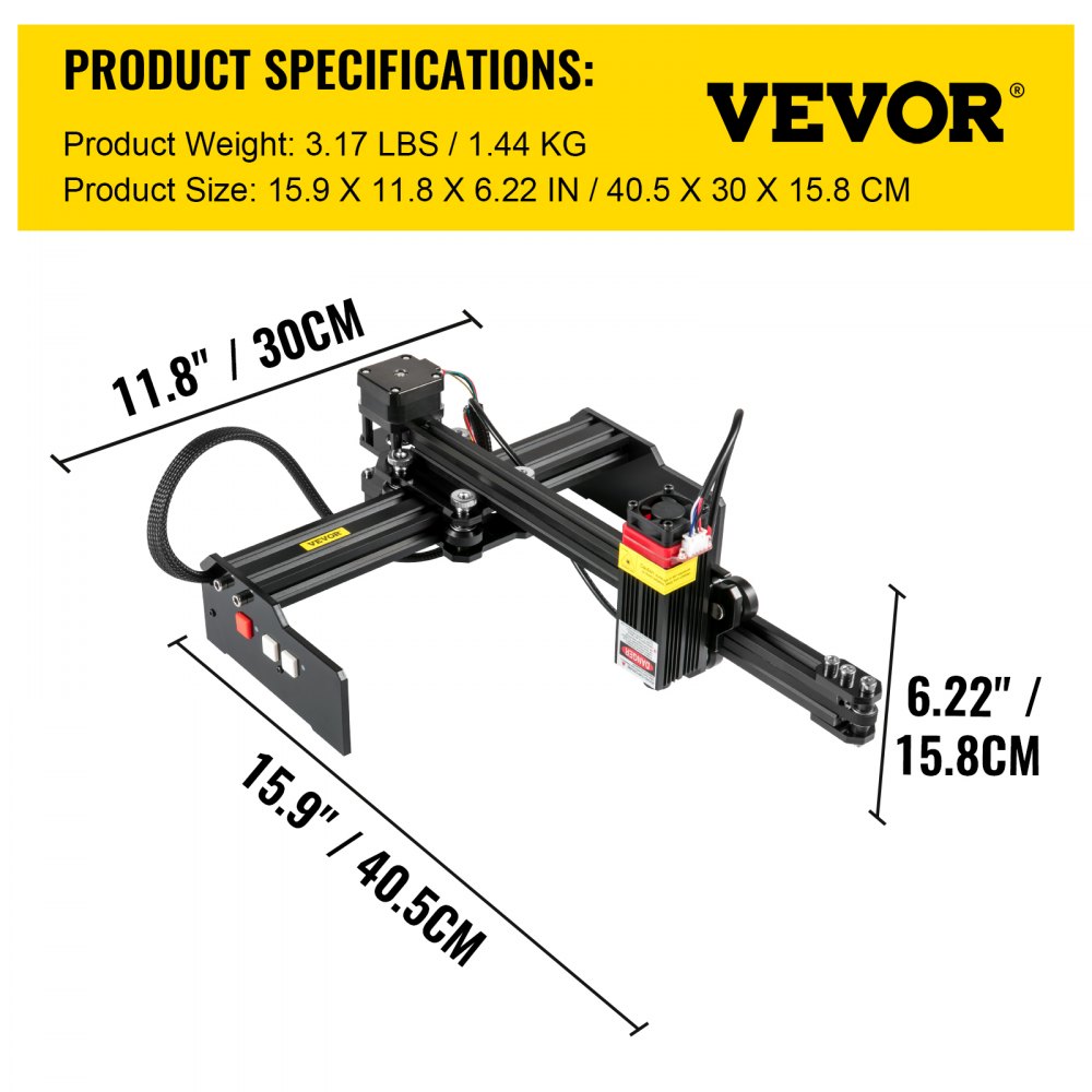 VEVOR Portable Laser Engraver 7.5"x6.7" Large Engraving Area 4.5W Laser Power