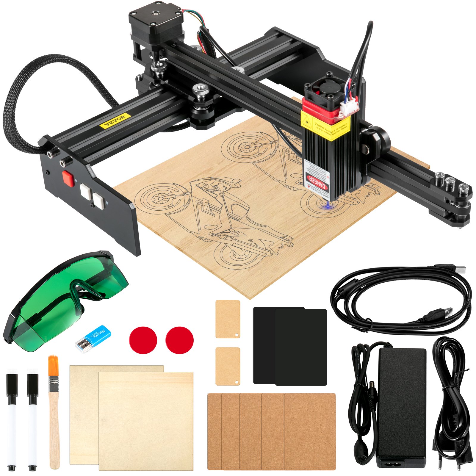 VEVOR Portable Laser Engraver 7.5"x6.7" Large Engraving Area 4.5W Laser Power