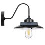 VEVOR Solar Outdoor Barn Light, 3 Lighting Modes and Motion Sensor, 2-Pack Gooseneck Light Fixture, Farmhouse Wall Sconce, with E27 Bulb Compatible, Waterproof for Porch, House, Entryway, Garage, Black