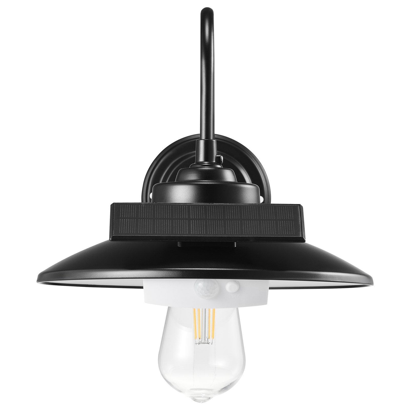 VEVOR Solar Barn Light, 3 Lighting Modes & Motion Sensor, Dusk to Dawn Outdoor Wall Sconces, Exterior Farmhouse Gooseneck Lights, Wall Mount, IP65 Waterproof for Outside Yard Street Garage Shed Patio