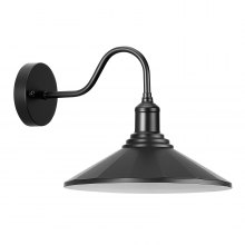 Outdoor Barn Light 11.5 in Farmhouse Gooseneck Exterior Wall Sconce Porch Black