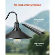 2 PKS Outdoor Barn Light 11.5 in Farmhouse Gooseneck Wall Sconce Porch Black