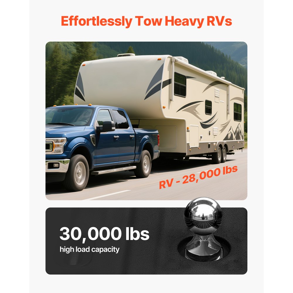 VEVOR Gooseneck Ball Hitch, Compatible with 2-5/16 Inch Hitch Replacement Ball, Gooseneck Trailer Hitch Up to 30,000 lbs Load Capacity, Fit Off-road Rescue, RV Towing & Industrial Equipment Transport