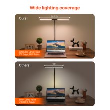 LED Desk Lamp with Clamp Double Head Desk Lamp with 360° Adjustable Gooseneck