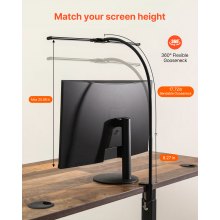 LED Desk Lamp with Clamp Double Head Desk Lamp with 360° Adjustable Gooseneck