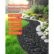 Natural River Rocks 1-2 in 15 lbs Decorative Smooth Black Garden Pebble Stones