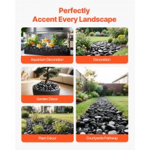 Natural River Rocks 1-2 in 15 lbs Decorative Smooth Black Garden Pebble Stones