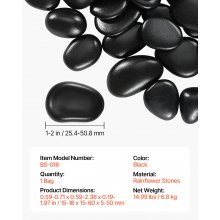 Natural River Rocks 1-2 in 15 lbs Decorative Smooth Black Garden Pebble Stones