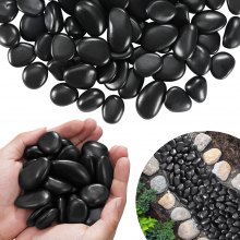 Natural River Rocks 1-2 in 15 lbs Decorative Smooth Black Garden Pebble Stones