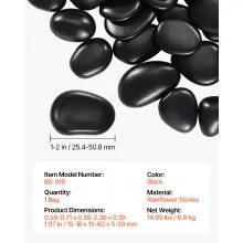 Natural River Rocks 1-2 in 15 lbs Decorative Smooth Black Garden Pebble Stones