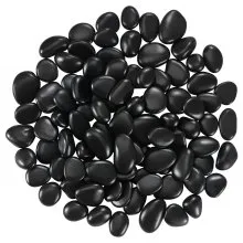 Natural River Rocks 1-2 in 15 lbs Decorative Smooth Black Garden Pebble Stones