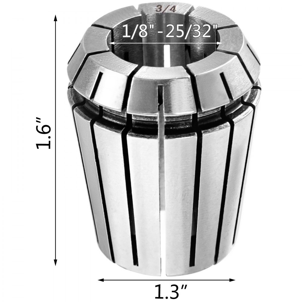 VEVOR Collet Set Collet Chuck 22PCs ER32 Workholding Collets 1/8"-25/32" for CNC
