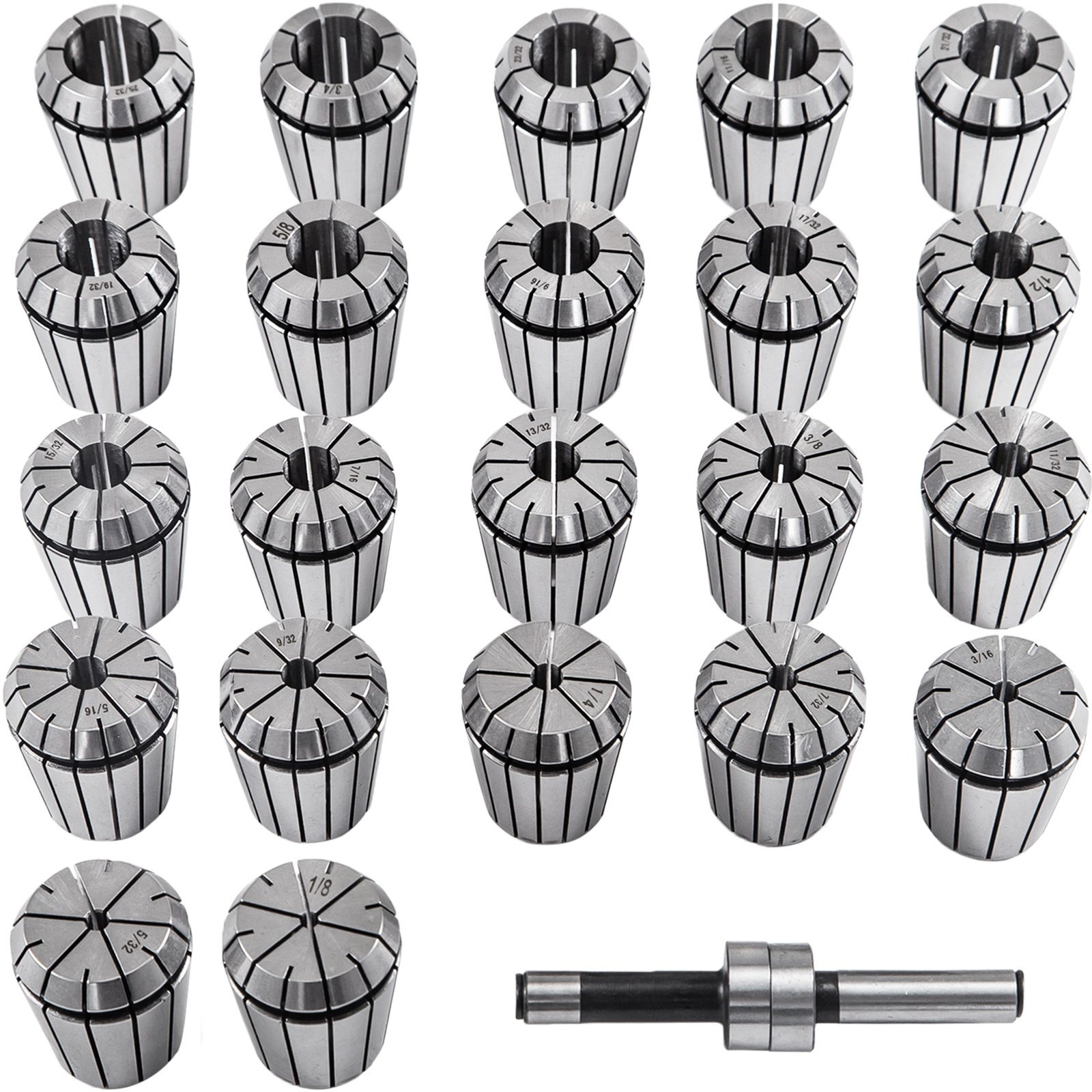 VEVOR Collet Set Collet Chuck 22PCs ER32 Workholding Collets 1/8"-25/32" for CNC