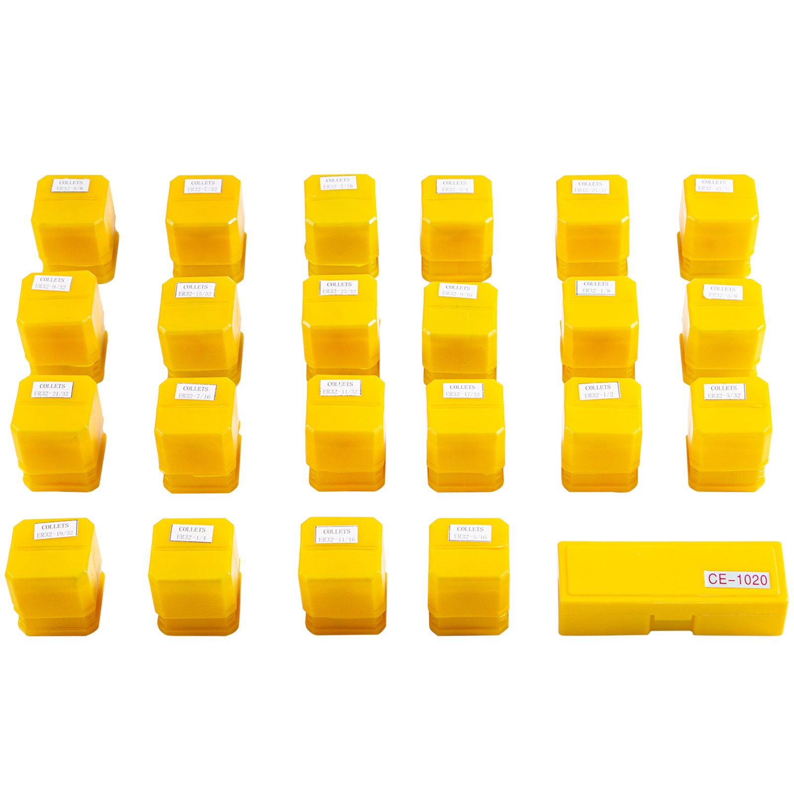 VEVOR Collet Set Collet Chuck 22PCs ER32 Workholding Collets 1/8"-25/32" for CNC