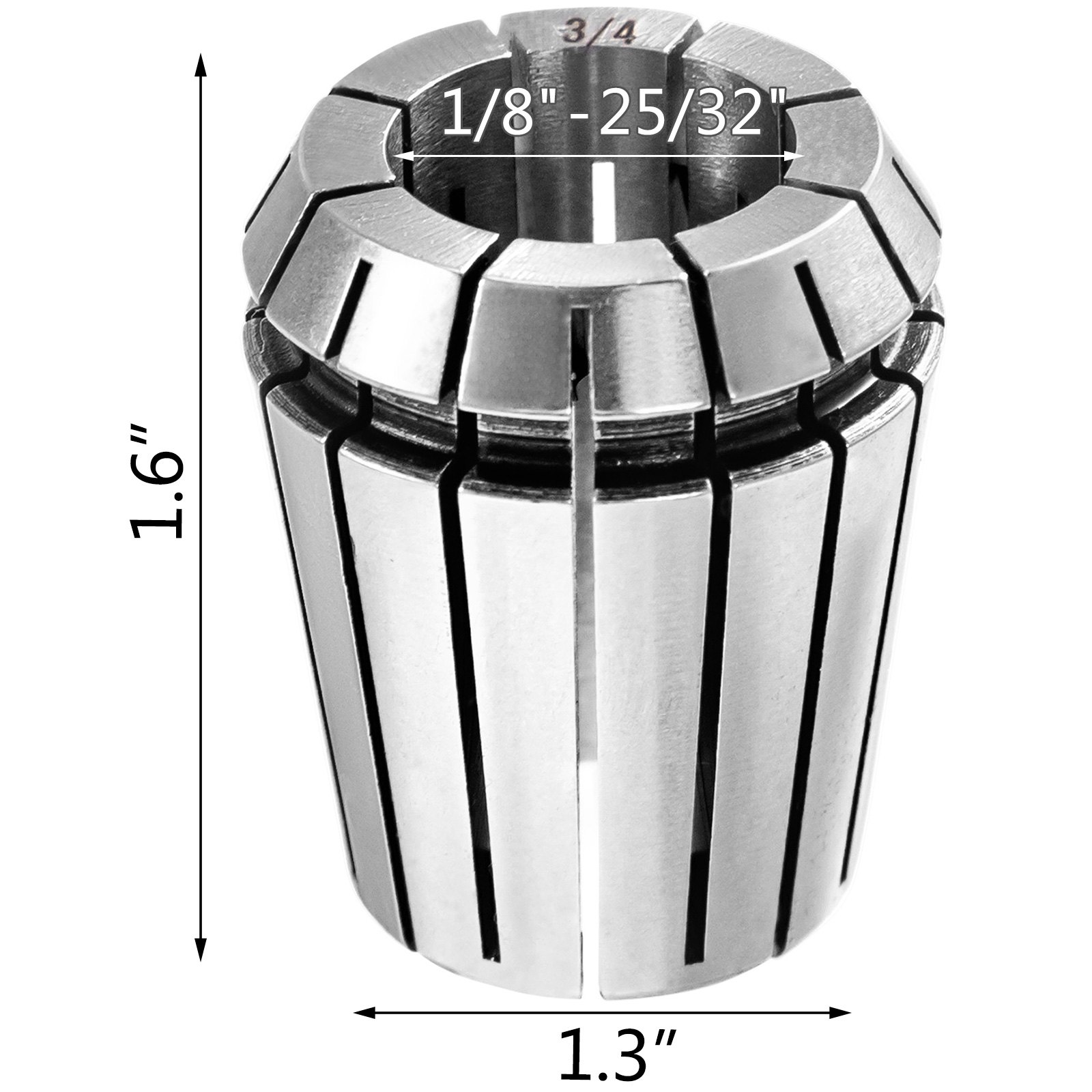 VEVOR Collet Set Collet Chuck 22PCs ER32 Workholding Collets 1/8"-25/32" for CNC