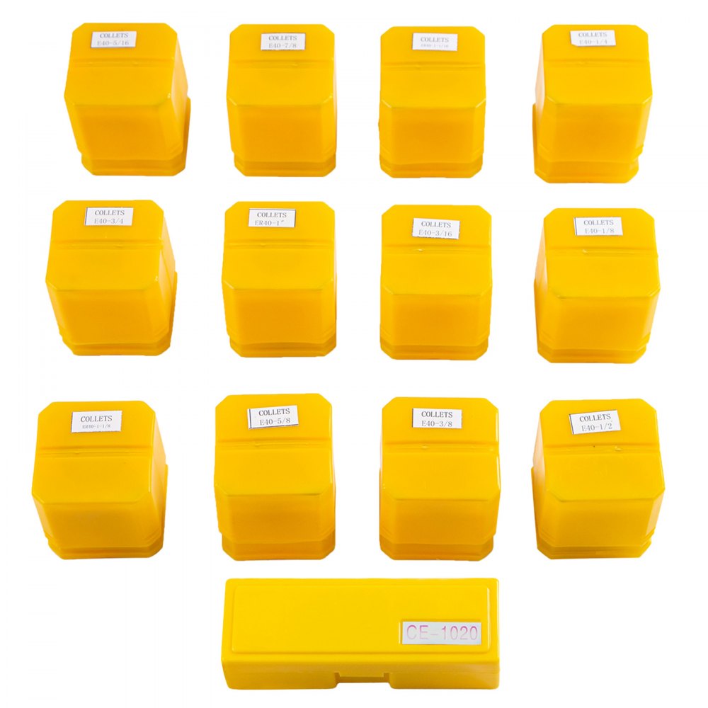 VEVOR Collet Set Collet Chuck 12PCs ER40 Spring Workholding Collets 1/8"- 1-1/8"