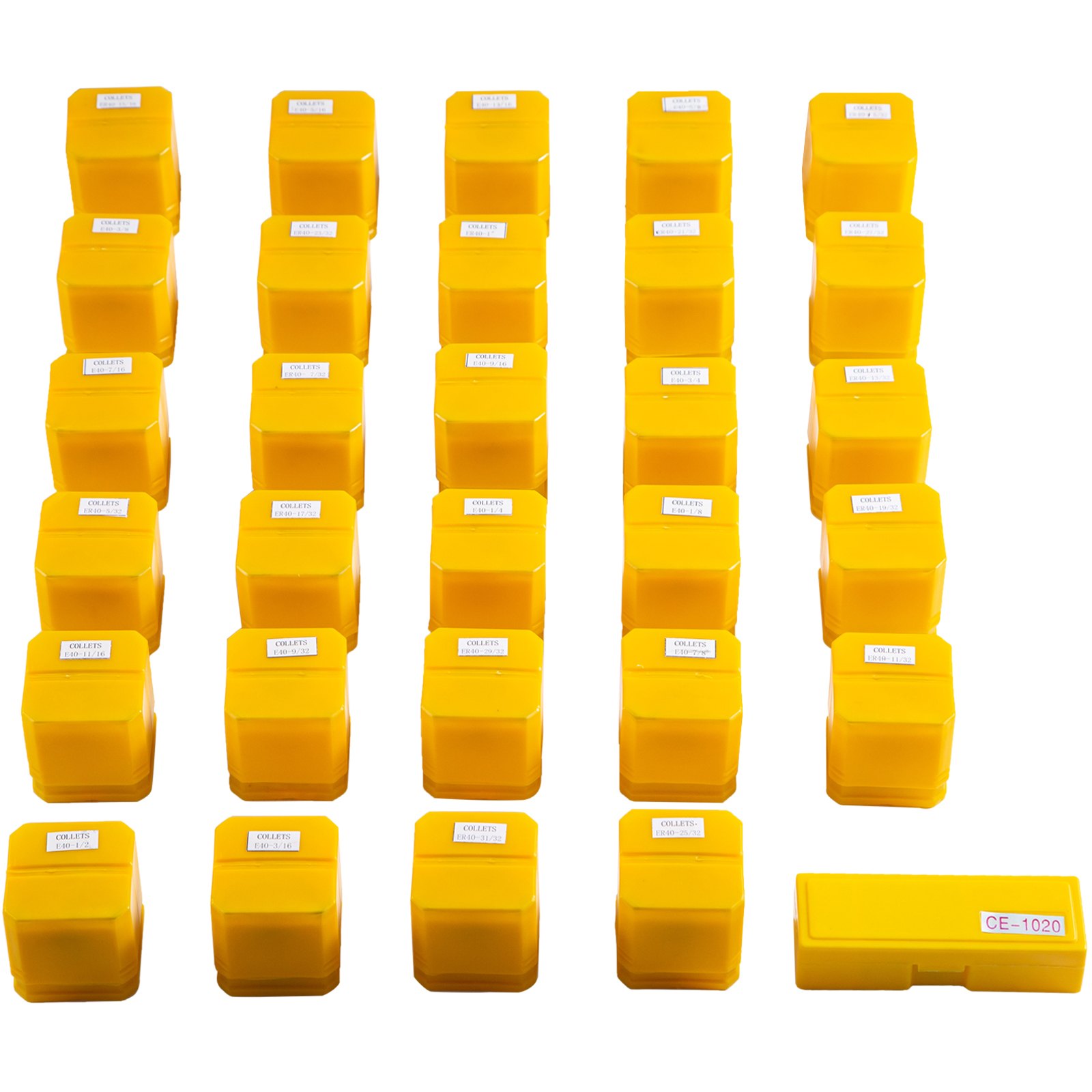 VEVOR Collet Set Collet Chuck 29PCs ER40 Workholding Collets 1/8"-1" for Milling