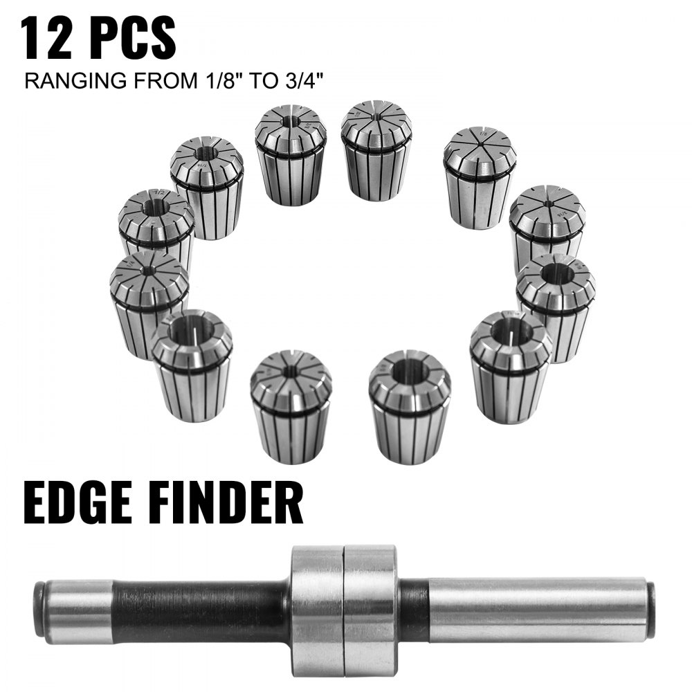 VEVOR Precision ER32 Collet Set 12 PCs Collet Chuck  1/8" - 3/4" for CNC Milling