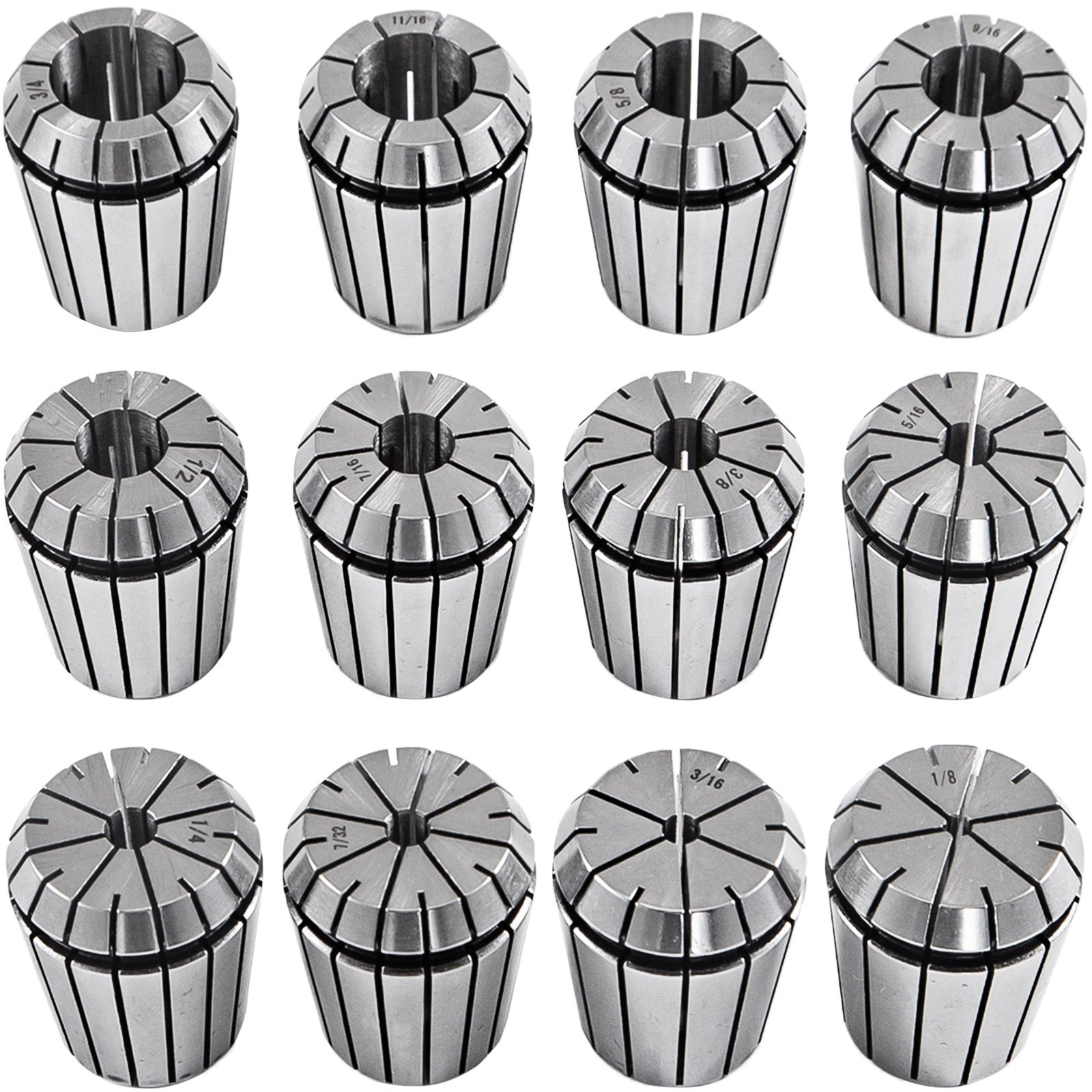 VEVOR Precision ER32 Collet Set 12 PCs Collet Chuck  1/8" - 3/4" for CNC Milling
