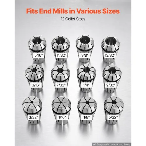 ER16 tsangikomplekt 1/16"-13/32", 12-osaline — pilt 5