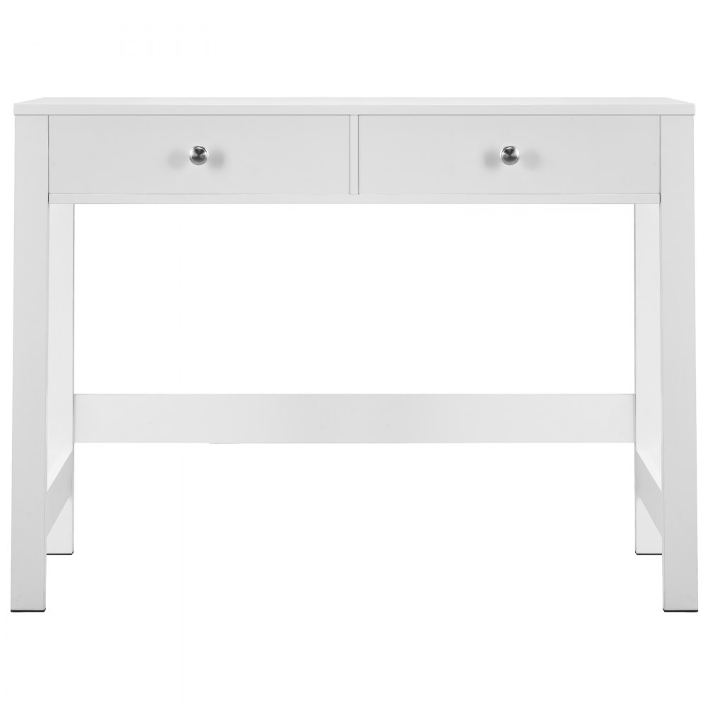 VEVOR Small Desk with Drawers, Kids Desk for Bedroom, Modern Simple Study Table for Drawing, Reading, Writing, Rectangle MDF Furniture Study Storage Table for Home, Office, White