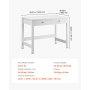 VEVOR Small Desk with Drawers, Kids Desk for Bedroom, Modern Simple Study Table for Drawing, Reading, Writing, Rectangle MDF Furniture Study Storage Table for Home, Office, White
