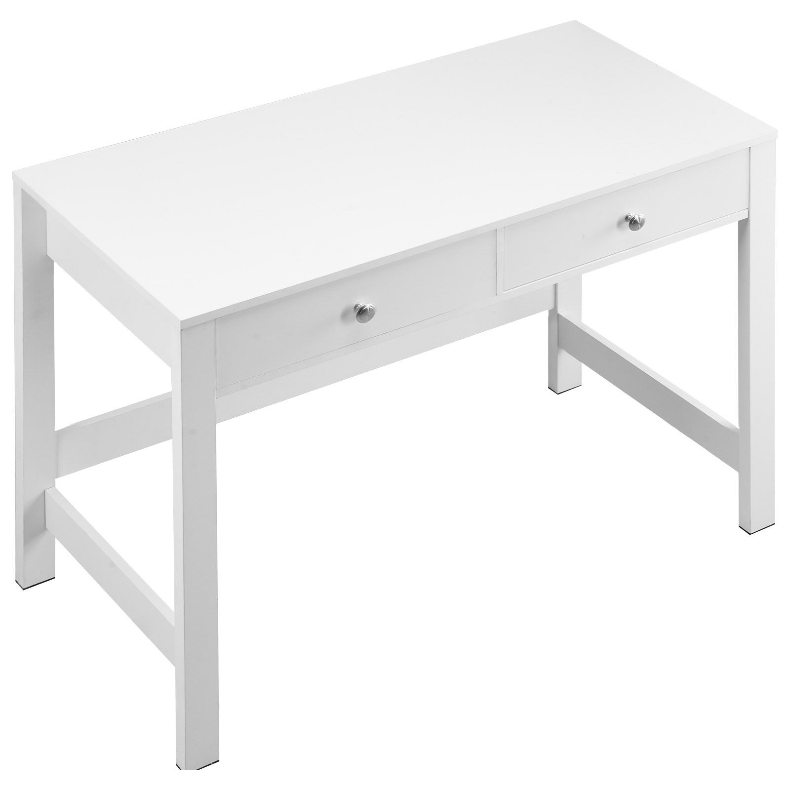 VEVOR Small Desk with Drawers, Kids Desk for Bedroom, Modern Simple Study Table for Drawing, Reading, Writing, Rectangle MDF Furniture Study Storage Table for Home, Office, White