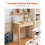 VEVOR Small Desk with Drawers, Kids Desk for Bedroom, Modern Simple Study Table for Drawing, Reading, Writing, Rectangle MDF Furniture Study Storage Table for Home, Office, Light Wood