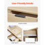 VEVOR Small Desk with Drawers, Kids Desk for Bedroom, Modern Simple Study Table for Drawing, Reading, Writing, Rectangle MDF Furniture Study Storage Table for Home, Office, Light Wood