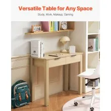 VEVOR Small Desk with Drawer Kids Desk for Bedroom Simple Study Table Light Wood