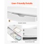 VEVOR Small Desk with Drawers, Kids Desk for Bedroom, Wooden Simple Study Table for Drawing, Reading, Writing, Rectangle MDF Furniture Study Storage Table for Home, Office, White + Wood