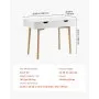 VEVOR Small Desk with Drawers, Kids Desk for Bedroom, Wooden Simple Study Table for Drawing, Reading, Writing, Rectangle MDF Furniture Study Storage Table for Home, Office, White + Wood