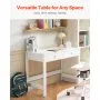 VEVOR Small Desk with Drawers, Kids Desk for Bedroom, Modern Simple Study Table for Drawing, Reading, Writing, Rectangle MDF Furniture Study Storage Table for Home, Office, White
