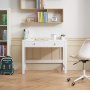 VEVOR Small Desk with Drawers, Kids Desk for Bedroom, Modern Simple Study Table for Drawing, Reading, Writing, Rectangle MDF Furniture Study Storage Table for Home, Office, White