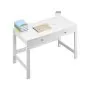 Escritorio pequeño VEVOR con cajones, escritorio infantil para dormitorio, mesa de estudio moderna y sencilla para dibujar, leer y escribir, mesa rectangular de MDF con almacenamiento para el hogar y la oficina, color blanco.