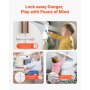 Child Safety Strap Locks 8 Pcs 3M Adhesive Cabinet Drawer Door Cupboard Latches