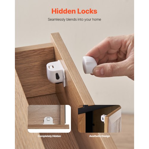 VEVOR Child Safety Magnetic Cabinet Locks, 20 Packs Baby Proofing