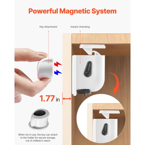 VEVOR Child Safety Magnetic Cabinet Locks, 20 Packs Baby Proofing