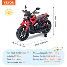 Moto électrique VEVOR pour enfants de 3 ans et plus, 12 V, avec LED