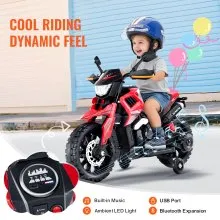 Christmas Gift! Kids Ride on Motorcycle 6V Electric Motorbike with LED for Kids Aged 3+