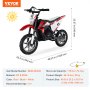 VEVOR Kids Ride on Motorcycle 36V Electric Motorbike with LED for Kids Aged 14+