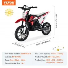 Kids Ride on Motorcycle 36V Electric Motorbike for Kids Aged 14+