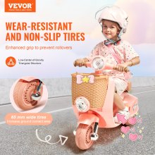 VEVOR Kids Ride on Motorcycle 6V Electric Motor Trike with LED for Kids Aged 3+