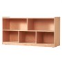 wooden VEVOR storage shelf with five open compartments.