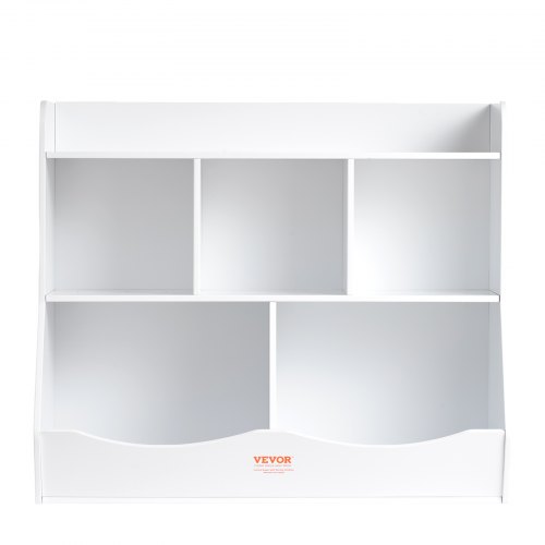 VEVOR Wood Kid Storage Cubby, Toy Storage Organizer with Bookshelf, 5-Cubby Wood Toy Storage Cabinet, Children Book Toy Shelf for Kids Room, Playroom, Kindergarten, Nursery, White